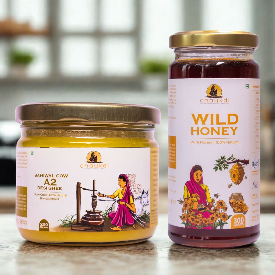 A2 Desi Ghee (250gm) + Raw Honey (300gm) - Combo